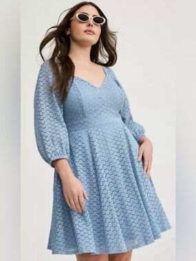 TORRID Sweetheart Skater Light Blue Lace Mini Dress Size 3 NWT